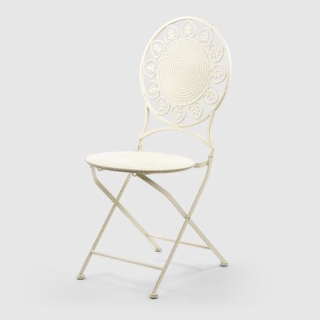Стул садовый Anxi jiacheng металлический белый 43х48х95 см