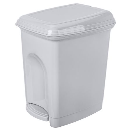 Контейнер для мусора БытПласт с крышкой 7 л пластик серый с педалью