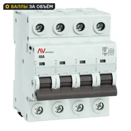 Выключатель нагрузки EKF Averes AV 4P N 40 А C40 6 кА hidance usb резистор нагрузки 5в 1 2 3а