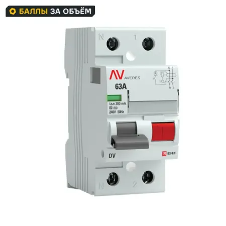 Дифференциальный автомат EKF Averes 2P 4690216128566 автомат geya dpn mcb 6 40a 220v
