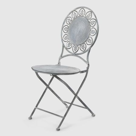 Стул садовый Anxi jiacheng металлический серый 43х48х95 см