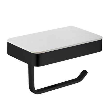 Держатель для туалетной бумаги Abber Westen с полкой нержавеющая сталь черный матовый (AA1730B) пустой подвесной свиток kannert из рисовой бумаги