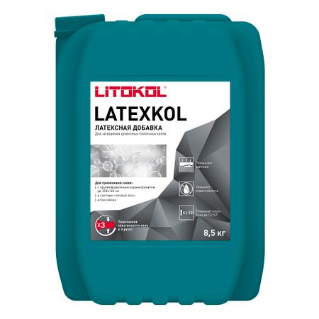 Добавка для цементных клеев латексная Litokol Latexkol 8,5 кг