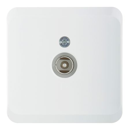 Розетка телевизионная Systeme Electric Этюд накладная белая (TVA-002B) скоба для крепления кабеля vkl electric круглая 6мм 50шт белая