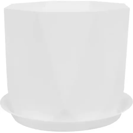 Кашпо для цветов Призма ø18 h15 см v2.6 л пластик белый