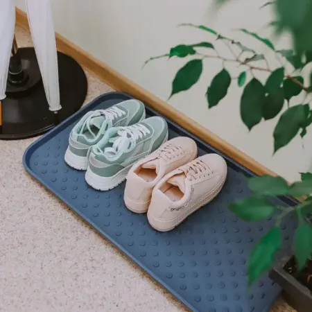 Лоток для обуви 37x70 см цвет серо-голубой держатель для обуви из полипропилена