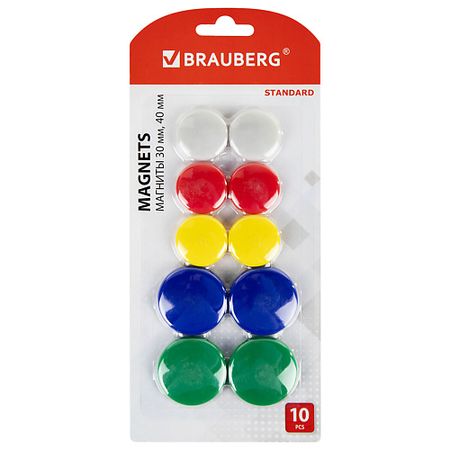 Набор магнитов BRAUBERG Магниты  STANDARD 10 штук магниты на холодильник испания plaza