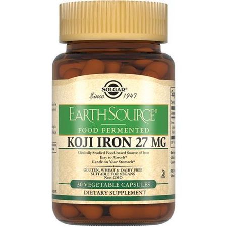 СОЛГАР ЖЕЛЕЗО В ФЕРМЕНТИРОВАННОЙ КУЛЬТУРЕ КОДЖИ капс. 27 мг №30