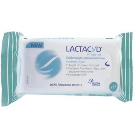ЛАКТАЦИД ФАРМА САЛФЕТКИ ДЛЯ ИНТИМНОЙ ГИГИЕНЫ с тимьяном №15