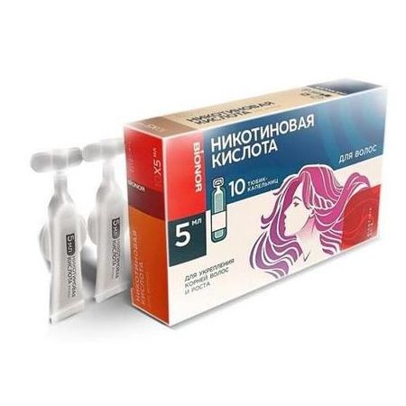 НИКОТИНОВАЯ КИСЛОТА ДЛЯ ВОЛОС р-р наруж. 5 мл №10
