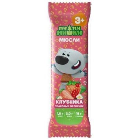 МИ-МИ-МИШКИ БАТОНЧИК ЗЛАКОВЫЙ клубника 24 гр