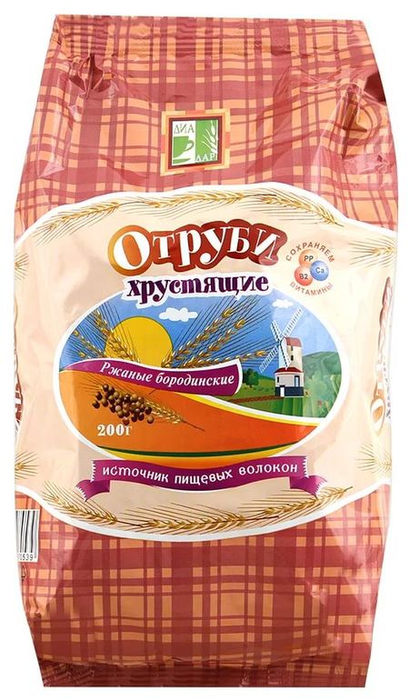 ОТРУБИ РЖАНЫЕ хрустящие бородинские 200 гр