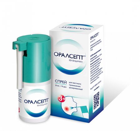 ОРАЛСЕПТ спрей д/местн. примен. 0,255 мг/доза 176 доз