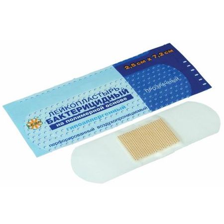 ЛЕЙКОПЛАСТЫРЬ БАКТЕРИЦИДНЫЙ LEIKO полимерный прозрачный 2,5см х 7,2см