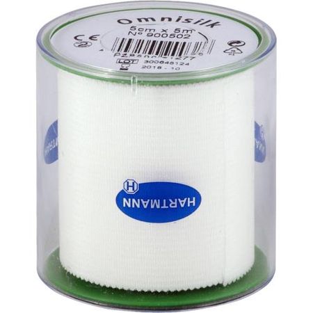 ЛЕЙКОПЛАСТЫРЬ ФИКСИРУЮЩИЙ ХАРТМАНН OMNISILK шелковый 5см х 5м