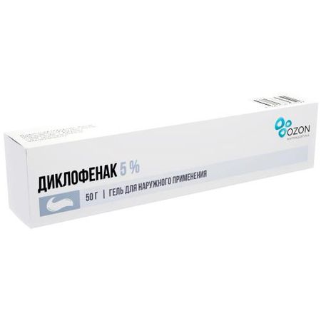 ДИКЛОФЕНАК ОЗОН гель 5% туба 50 гр
