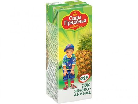 САДЫ ПРИДОНЬЯ СОК НАТУРАЛЬНЫЙ яблоко-ананас 200 мл