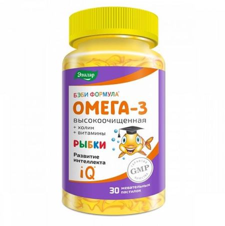ЭВАЛАР БЭБИ ФОРМУЛА МИШКИ пастилки омега-3 №30