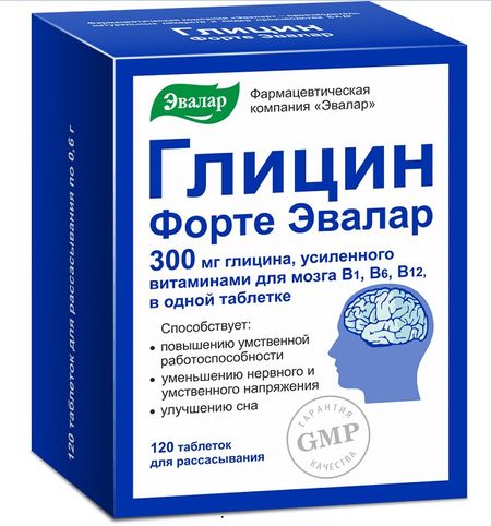 ГЛИЦИН ФОРТЕ ЭВАЛАР табл. д/рассас. №120