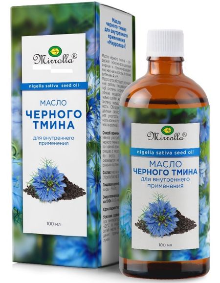 МАСЛО ЧЕРНОГО ТМИНА МИРРОЛЛА фл. 100 мл