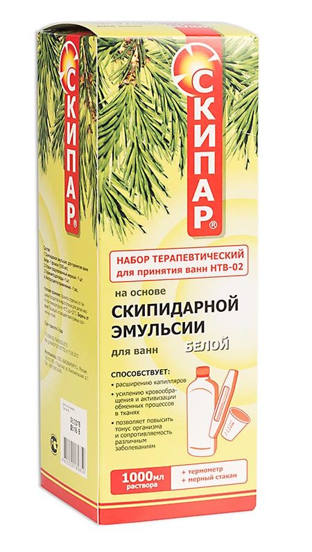 СКИПАР БЕЛЫЙ НТВ-02 СРЕДСТВО ДЛЯ ВАНН СКИПИДАРН. 1 000 мл