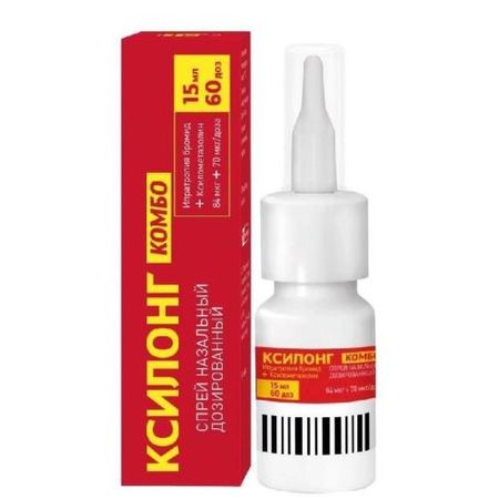 КСИЛОНГ КОМБО спрей назал. 84+70 мкг/доза фл. 15 мл