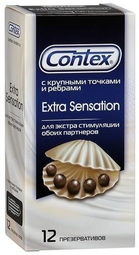 ПРЕЗЕРВАТИВЫ КОНТЕКС EXTRA SENSATION крупные точки и ребра №12