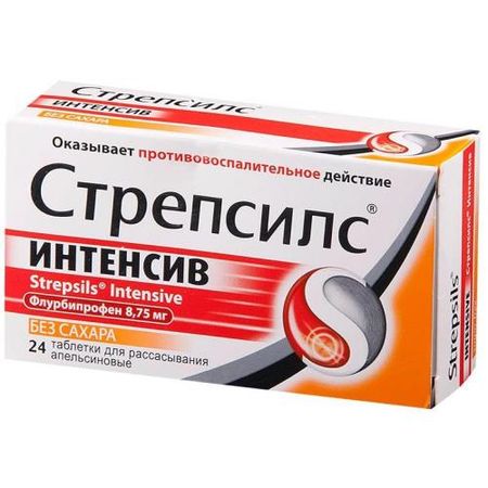 СТРЕПСИЛС ИНТЕНСИВ апельсин табл. д/рассас. 8,75 мг №24