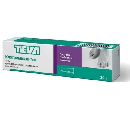 КЛОТРИМАЗОЛ ТЕВА крем 1% туба 30 гр