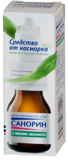 САНОРИН С МАСЛОМ ЭВКАЛИПТА капли в нос 0,1% фл. 10 мл