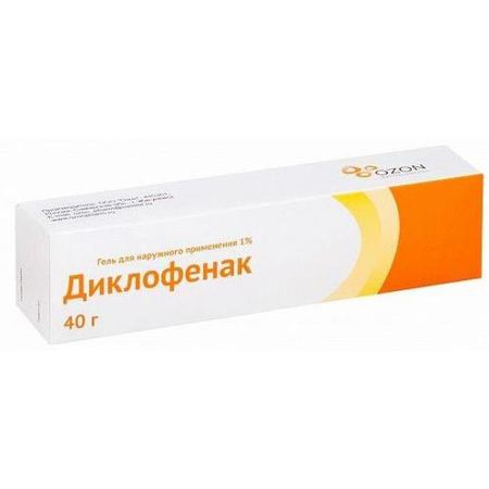 ДИКЛОФЕНАК ОЗОН гель 1% туба 40 гр