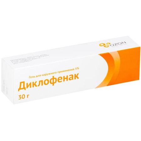 ДИКЛОФЕНАК ОЗОН гель 5% туба 30 гр