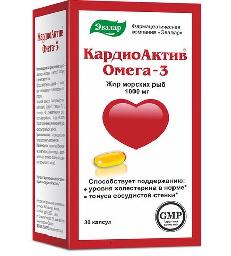 КАРДИОАКТИВ ОМЕГА -3 ЭВАЛАР капс. №30
