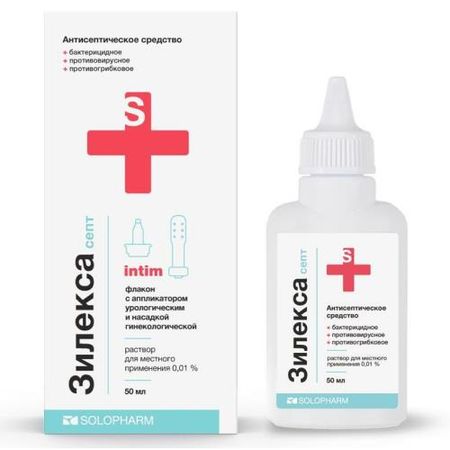 ЗИЛЕКСА СЕПТ INTIM р-р д/местн. примен. 0,01% 50 мл с гинеколог. насадк. + уролог. апплик.