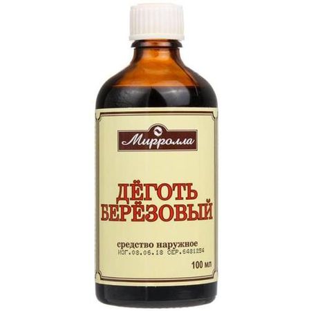 МАСЛО КОСМЕТИЧЕСКОЕ ДЕГОТЬ БЕРЕЗОВЫЙ МИРРОЛЛА МИРРОЛЛА 100 мл