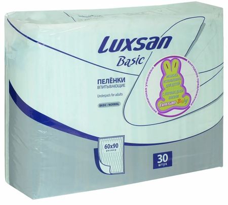 LUXSAN ПЕЛЕНКИ ВПИТЫВАЮЩИЕ BASIC/NORMAL 60см х 90см №30
