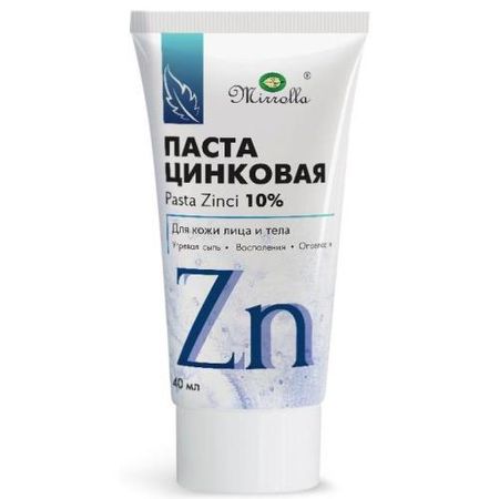 ЦИНКОВАЯ ПАСТА МИРРОЛЛА туба 10% 40 мл