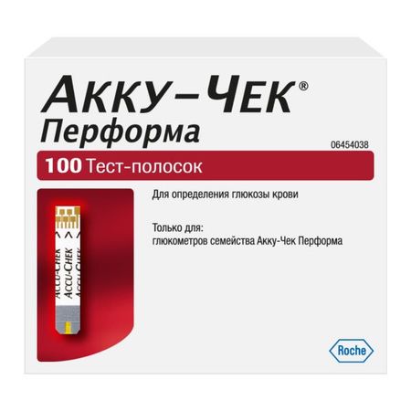 АККУ-ЧЕК ТЕСТ-ПОЛОСКИ ДЛЯ ГЛЮКОМЕТРА PERFORMA №100