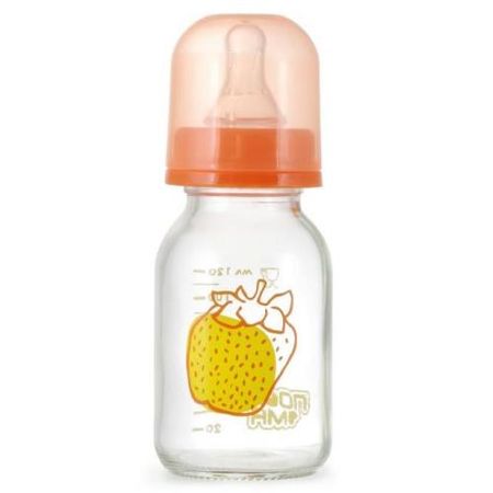 ПОМА БУТЫЛОЧКА (СТЕКЛО) 120 мл 210 силикон. соска (медлен. поток)