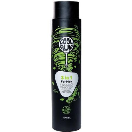 COOL RULE (КУЛ РУЛ) ШАМПУНЬ-КОНДИЦИОНЕР-ГЕЛЬ ДЛЯ ДУША 400 мл мятный торнадо