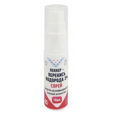 ЛЕККЕР ПЕРЕКИСЬ ВОДОРОДА спрей антисепт. для рук 3% 10 мл