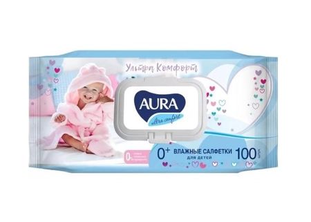 АУРА САЛФЕТКИ ВЛАЖНЫЕ ДЕТСКИЕ №100 алоэ/вит. Е клапан