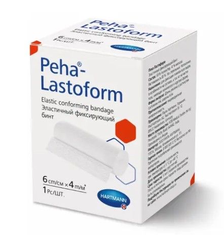 БИНТ ФИКСИРУЮЩИЙ PEHA-LASTOFORM ХАРТМАНН 6см х 4м