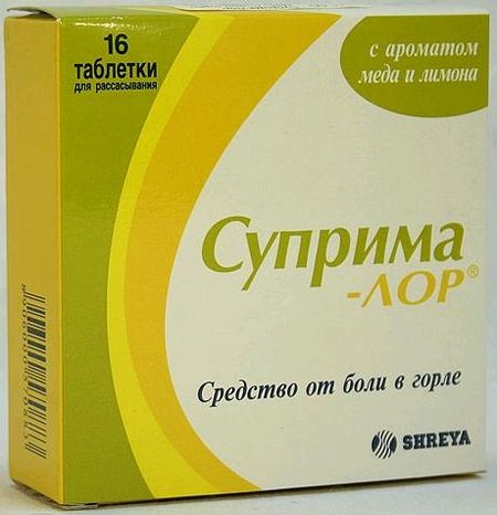 СУПРИМА-ЛОР мед-лимон табл. д/рассас. №16