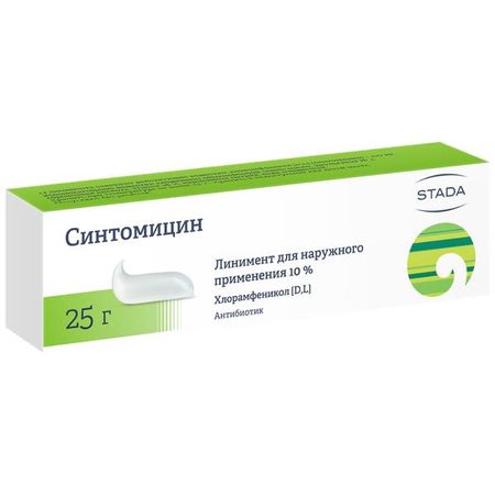 СИНТОМИЦИН НИЖФАРМ линимент 10% 25 гр