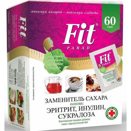 ФИТПАРАД ЗАМЕНИТЕЛЬ САХАРА ПОРОШОК №6 саше №60