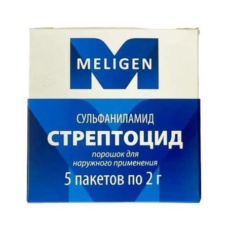 СТРЕПТОЦИД МЕЛИГЕН пор. наруж. пак. 2 гр №5