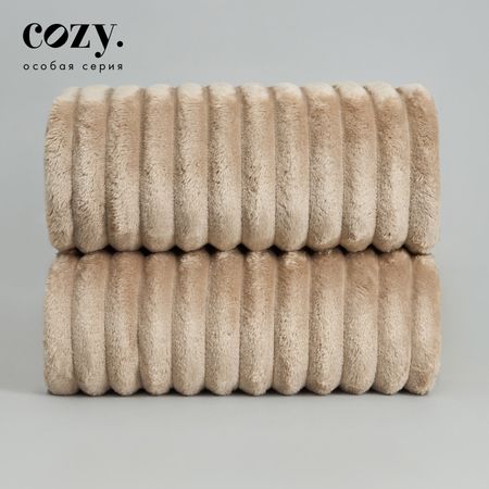 Плед Soft strip, серо-бежевый