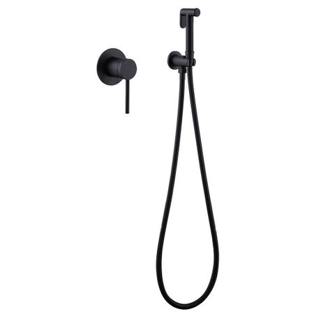 Смеситель с гигиеническим душем встраиваемый Abber Emotion со скрытой частью в комплекте черный (AF8825B)