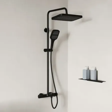 Душевая система Iddis Lahta LAHBLTHi06 с термостатом 3 режима цвет черный матовый